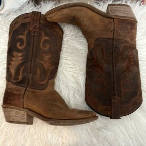 Leather cowgirl boots
